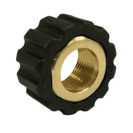 Wartelmoer voor persnippel M22x1,5 vlak - Messing - Zwart Favoriet