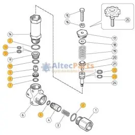 VB200/150-70 - Reparatieset voor drukregelaar - Viton afdichtingen - 11-delig Laatste Versie