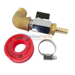 Tankaansluitset - Haaks - Messing - In: 3/4" bu - Uit: slangpilaar 13 mm Favoriet