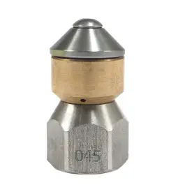 Roterende rioolnozzle zonder voorboring - 1/8" binnendraad - Messing/RVS In De Mode