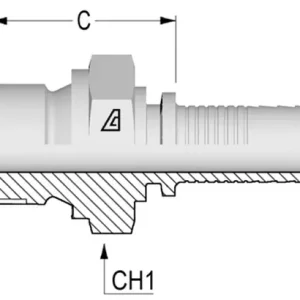 Alfagomma Slangpilaar BSPP Uitw. Vlak DN10 - 1/2" Express Levering