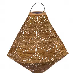 Bulkbestelling Luna solar lampion Pentagon met LED – 300x300mm – Gold | Handgemaakt/weersbestendig