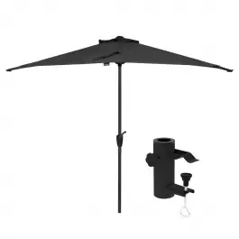 Balkon parasol Magione – Premium parasol 270x135cm - Antraciet/zwart | Incl. parasolhouder Beperkte Voorraad