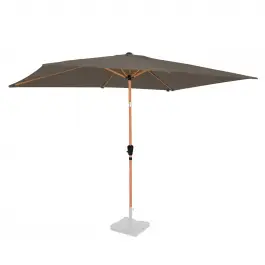 Parasol Rapallo 200x300cm –Premium rechthoekige parasol - houtlook | Taupe Koop Vandaag