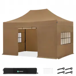Shop Nu Partytent - 3x4.5 m - Premium easy-up Partytent | set incl. Zijwanden - Beige