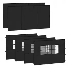 Zijwanden Set - 6x4.5 m – 6 stuks - Voor 2 x Premium Partytent PT502XX | Zwart Modern