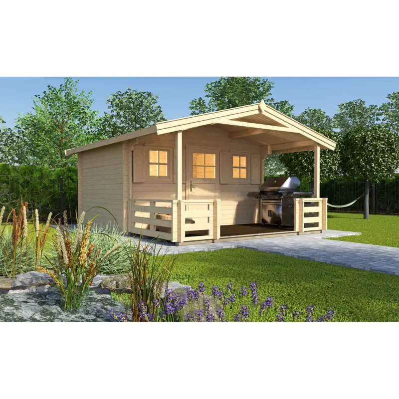 Weka tuinhuis met overkapping 110 Type B GR1 300x380cm Exclusief