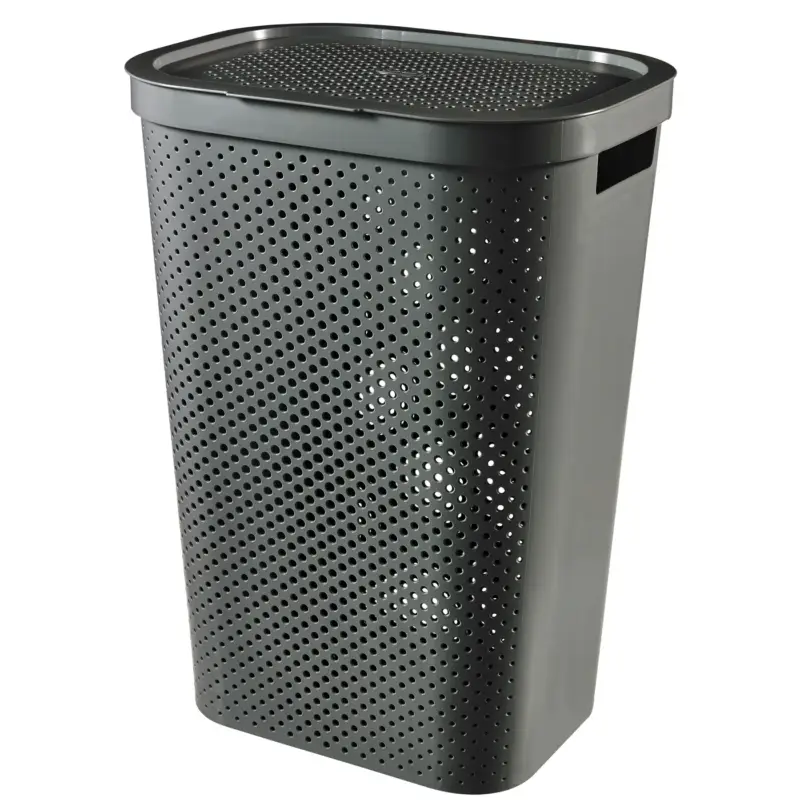 Curver wasmand Infinity dots antraciet 60L - 100% recycled Direct Beschikbaar