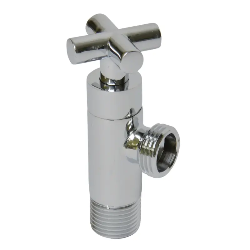 Sanivesk Design hoekstopkraan "Kruis" 1/2" buitendraad x 1/2" buitendraad chroom Rechtstreeks Van De Fabrikant