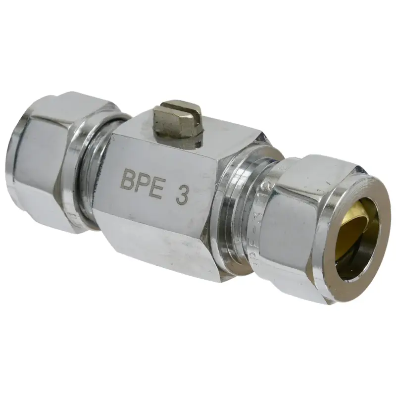 Sanivesk kogelkraan Mini met schroef bediening chroom 12x12mm knel Direct Verzonden