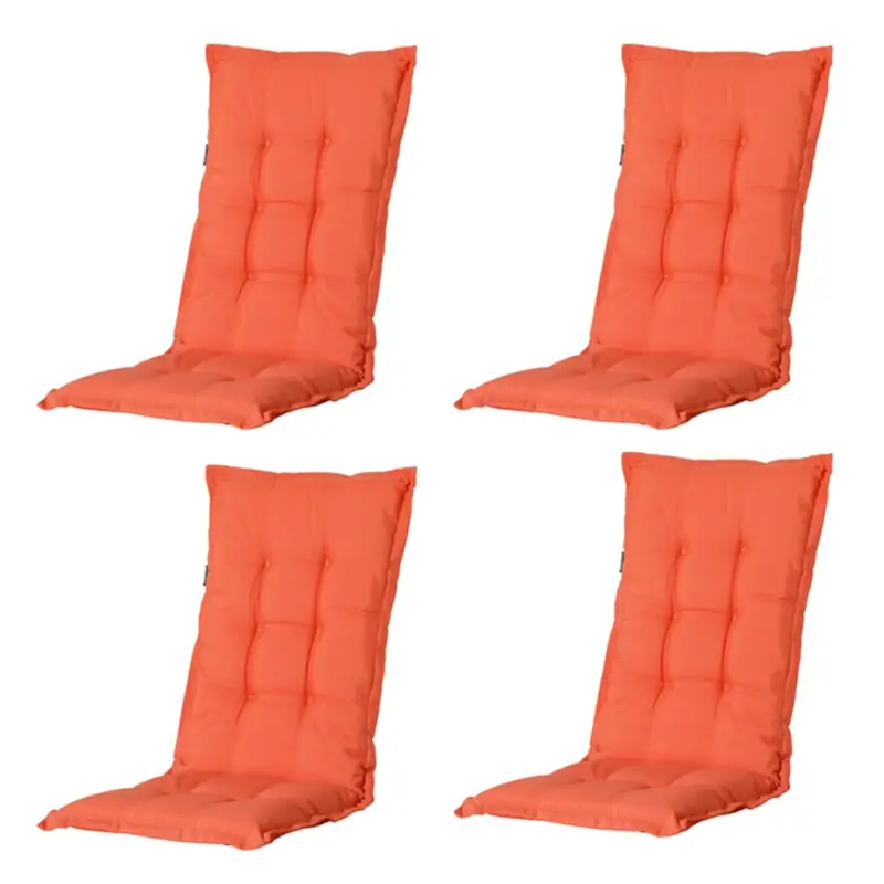 Betaalbaar Madison - Tuinstoelkussen Lage Rug Panama flame orange - Ca. 105x50 cm - Set van 4