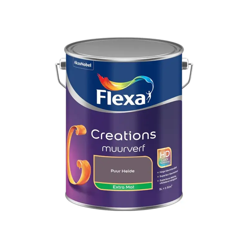 Weekendaanbieding Flexa - Creations Muurverf Extra Mat - Puur Heide - Meng - 5 L