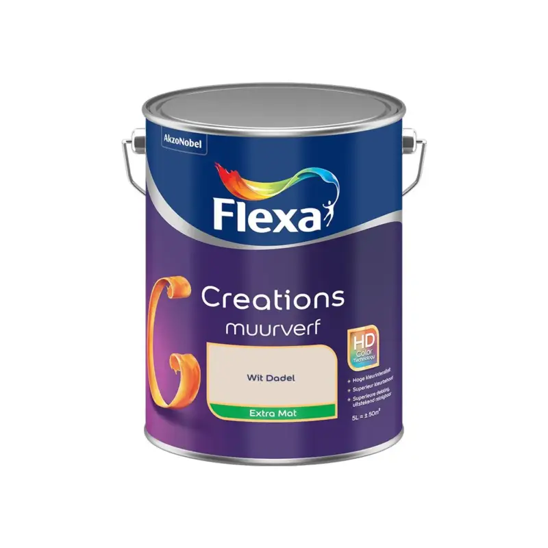 Alleen Vandaag Flexa - Creations Muurverf Extra Mat - Wit Dadel - Meng - 5 L
