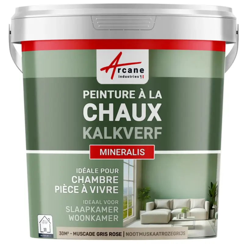 Actieprijs Arcane Industries - Kalkverf Muskaat Grijsroze - 30 M² 5 Kg In 1 Laag
