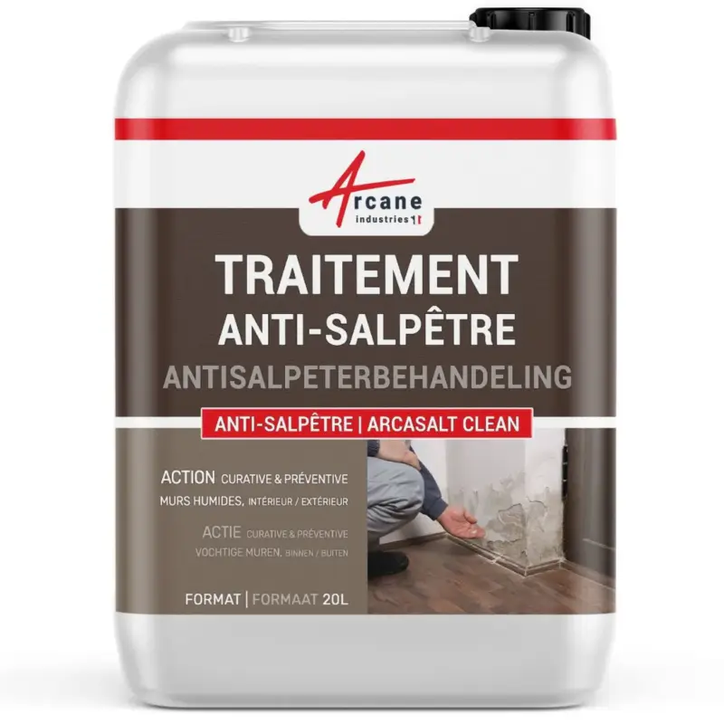 Arcane Industries - Anti-salpeterbehandeling Voor Vochtige Muren - 20 L Tot 80 M² Meest Verkocht