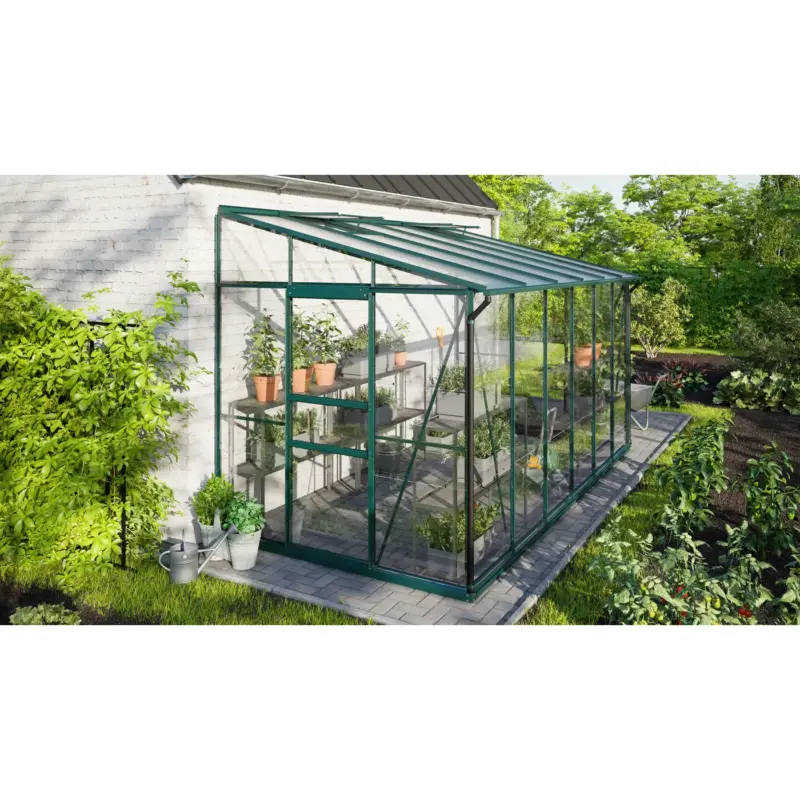 Vitavia Tuinkas Ida 7800 - Veiligheidsglas 3mm + Polycarbonaat 6mm - Smaragd - 387x201x221cm Gecertificeerd
