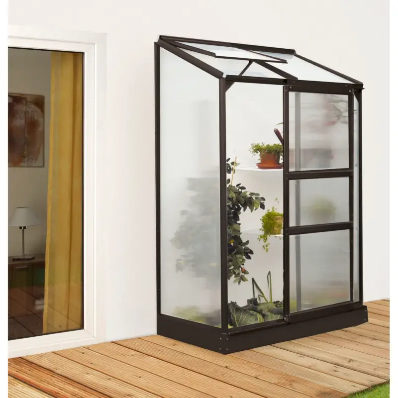 Vitavia Tuinkas Ida 900 - Polycarbonaat 4mm - Zwart - 131x69x182cm Professioneel