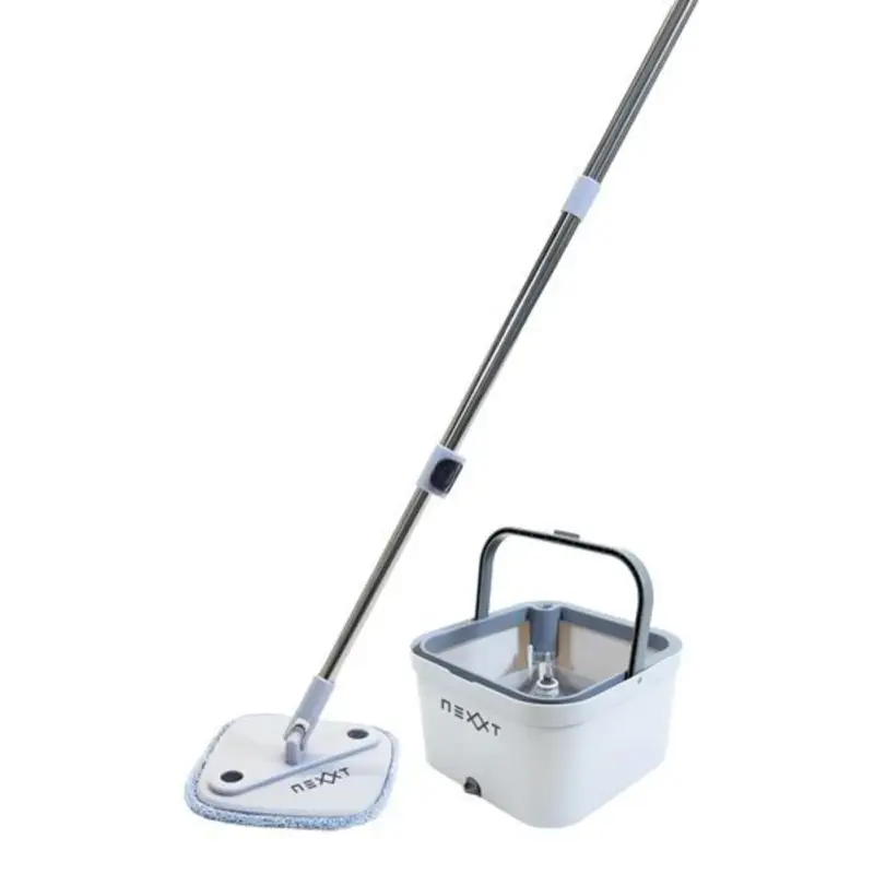 Nexxt Dweilset Met Emmer - Roterend Uitwringsysteem - Grijs Handgemaakt