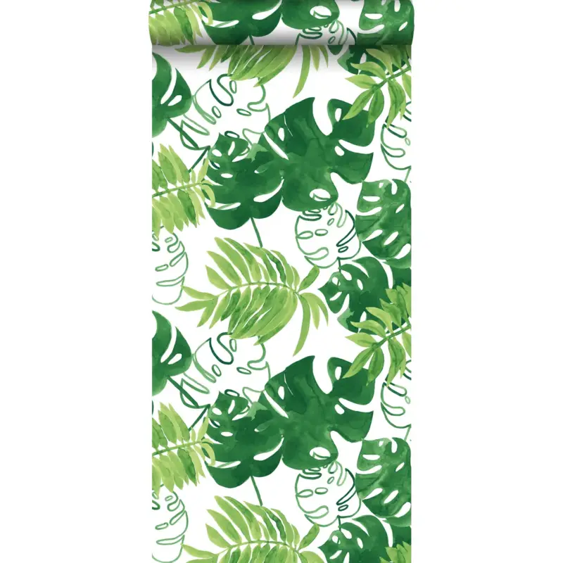 Walls4you Behang Tropische Bladeren Groen - 53 Cm X 10.05 M - 935293 Beperkte Voorraad