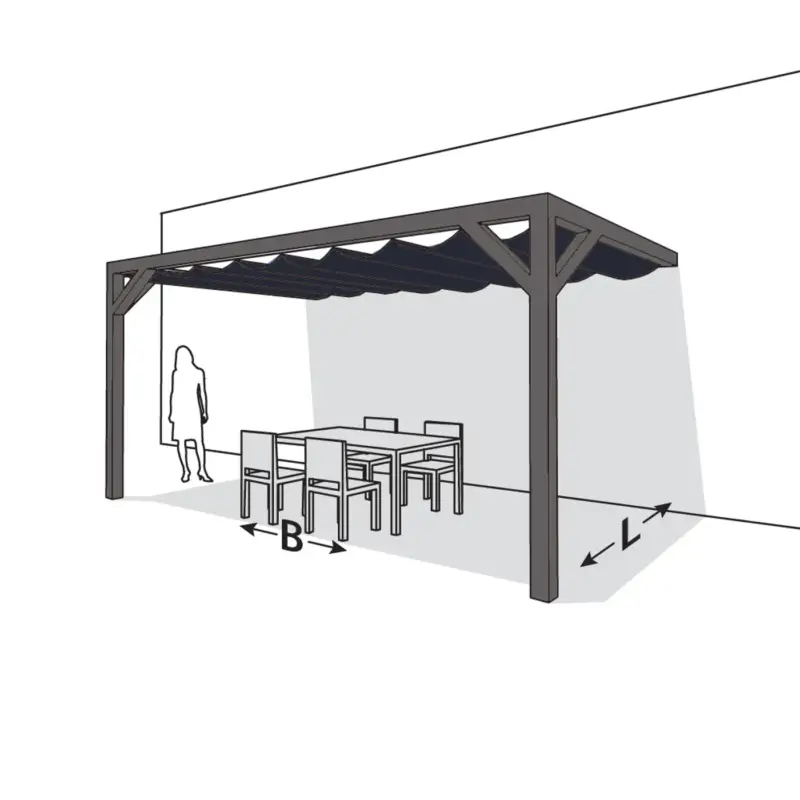 Veilige Betaling Nesling pergola aluminium Wall2 3,19x3,08m grijs waterproof