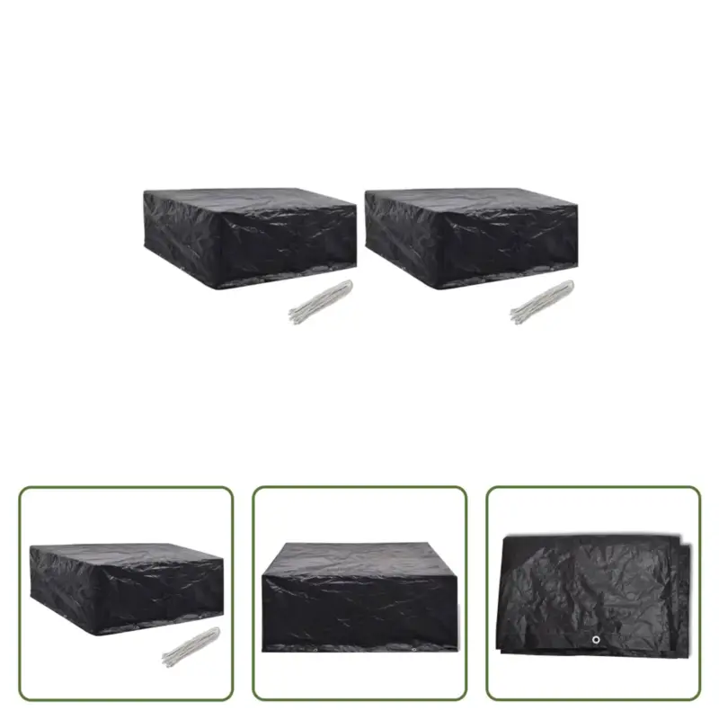 vidaXL Beschermhoes Ligbedden - Zwarte Tuinmeubelhoes 260x260x90cm - Water Laatste Versie