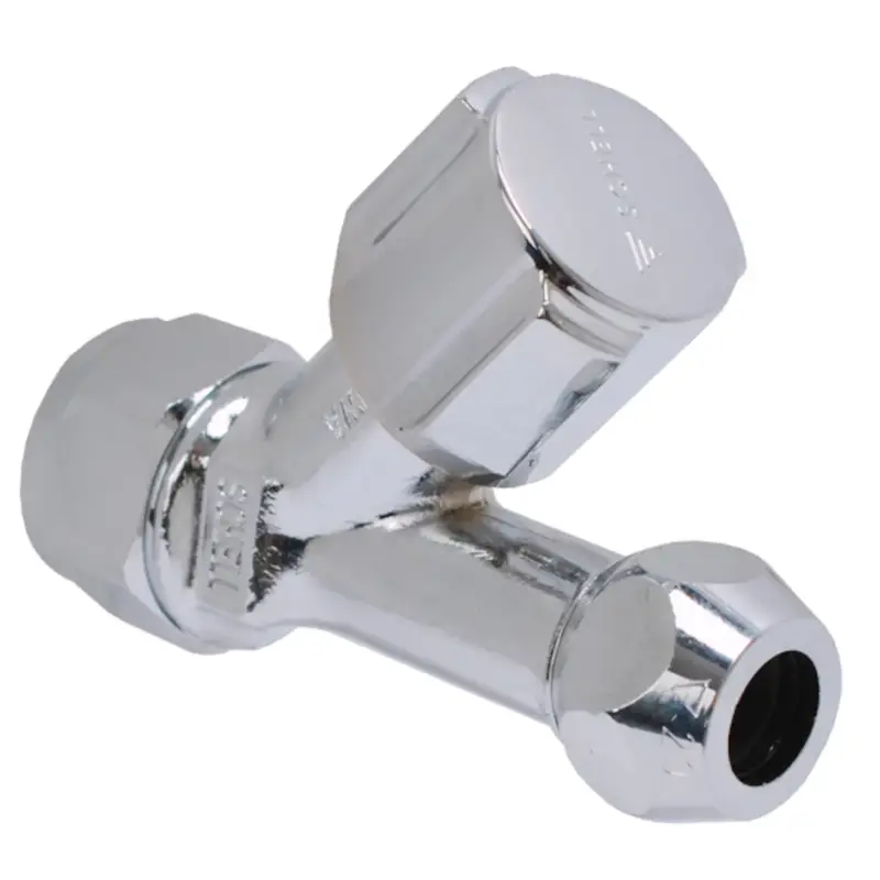 Schell stopkraan recht knel 15mm x 10mm chroom Betaalbaar