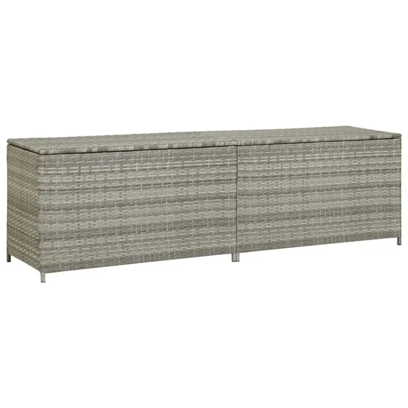 Vidaxl -opbergkist -grijs -200 X 50 X 60 Cm -poly Rattan Gereduceerde Prijs