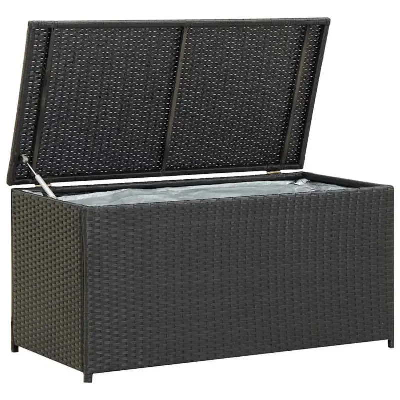 Vidaxl -opbergcontainer Voor Buiten -zwart -100 X 50 X 50 Cm -poly Rattan Rechtstreeks Van De Fabrikant