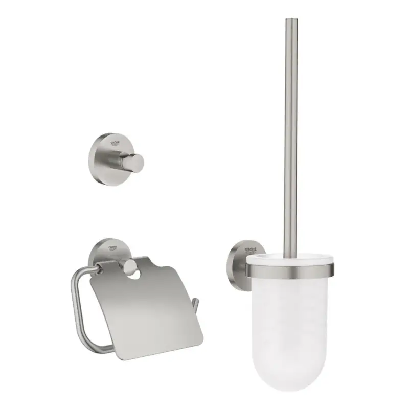 Actieprijs Grohe Toilet Accessoire Set Essentials New - Metaal - 3-in-1 - Supersteel