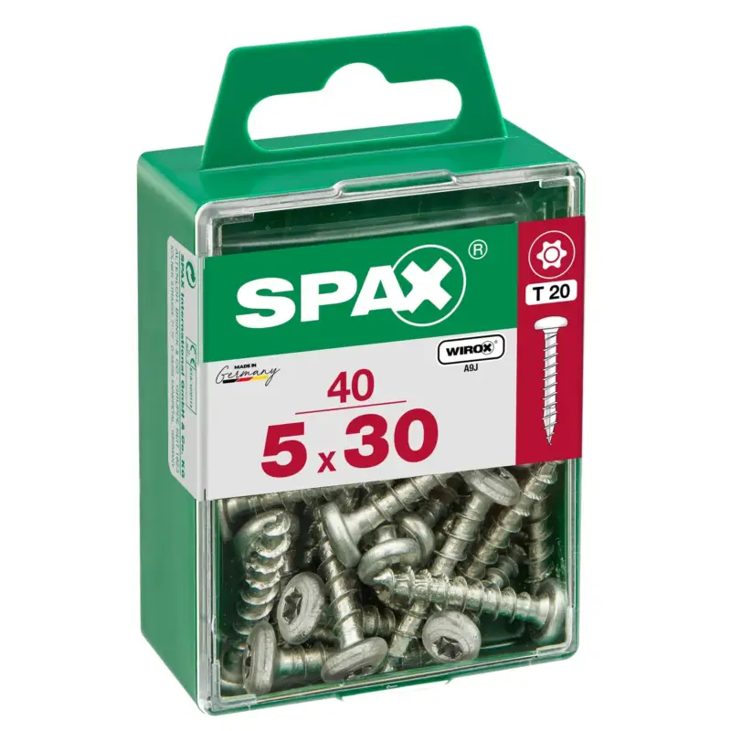 Weekendaanbieding Spax Universele Schroef T-Star Wirox Ronde Kop Torx - 5x30mm - 40 stuks