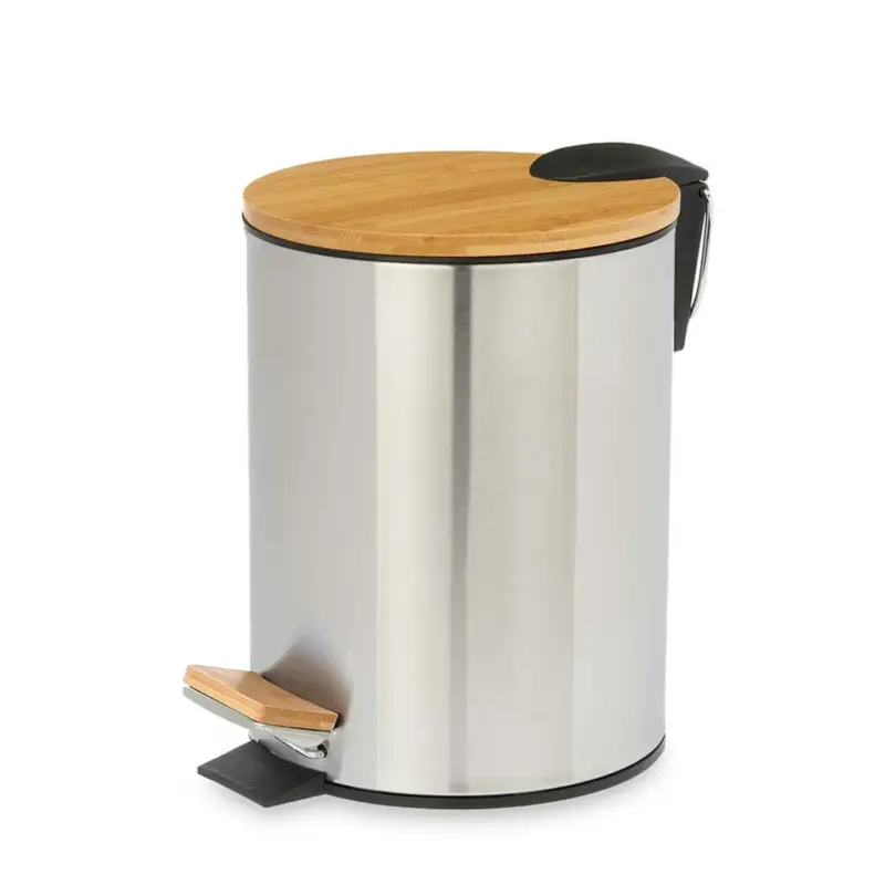 Berilo Pedaalemmer - Softclose - 3l - Zilver/beige - D17 X H23 Cm Weekendaanbieding