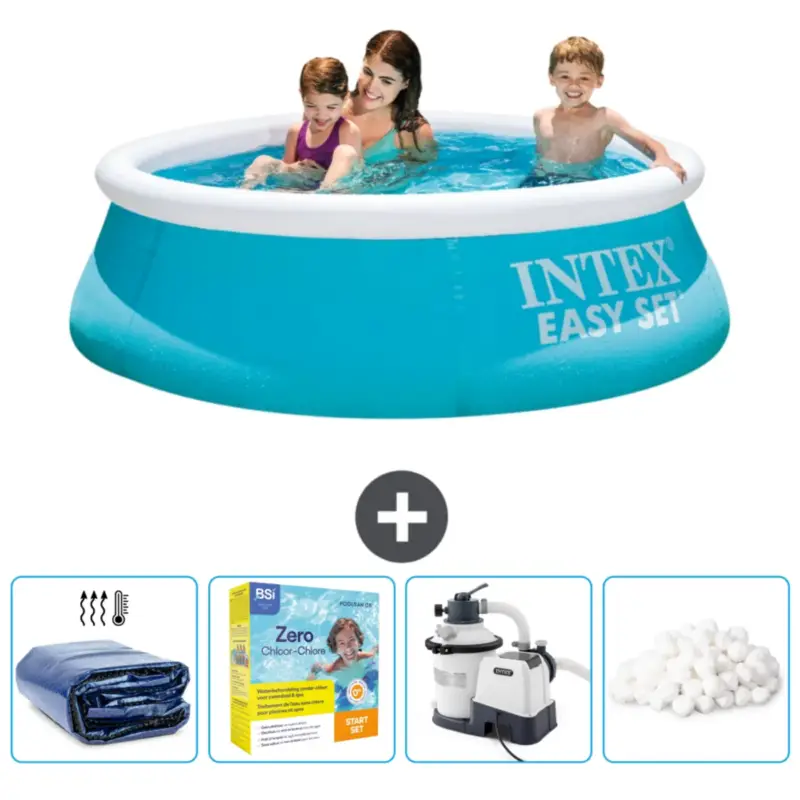 Voordeelprijs Intex Rond Opblaasbaar Easy Set Zwembad - 183 x 51 cm - Blauw - Inclusief Accessoire CB70
