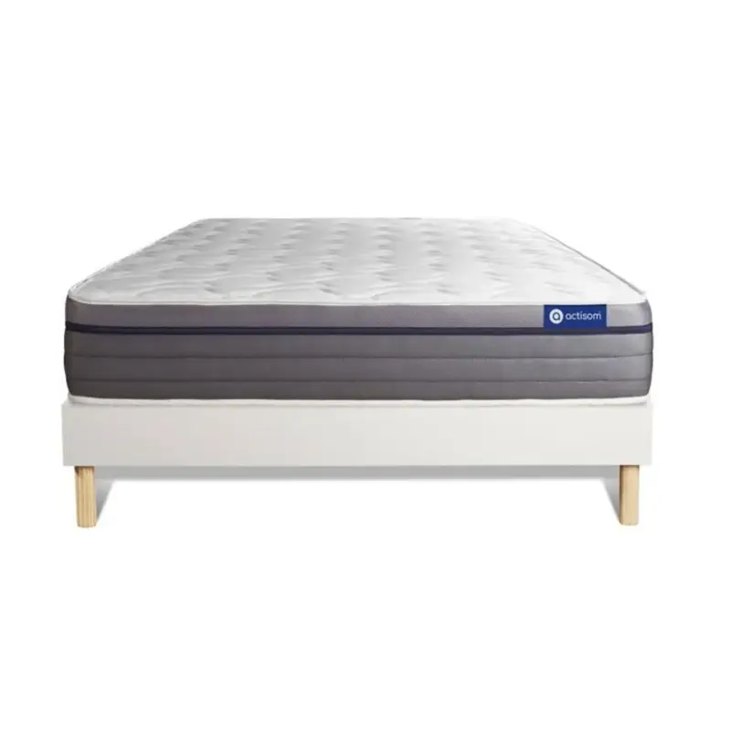 Actisom - Matras En Bedbodem Set 130x190 Cm - 26 Cm, 7 Zones - Witte Bedbodem Set Betrouwbaar