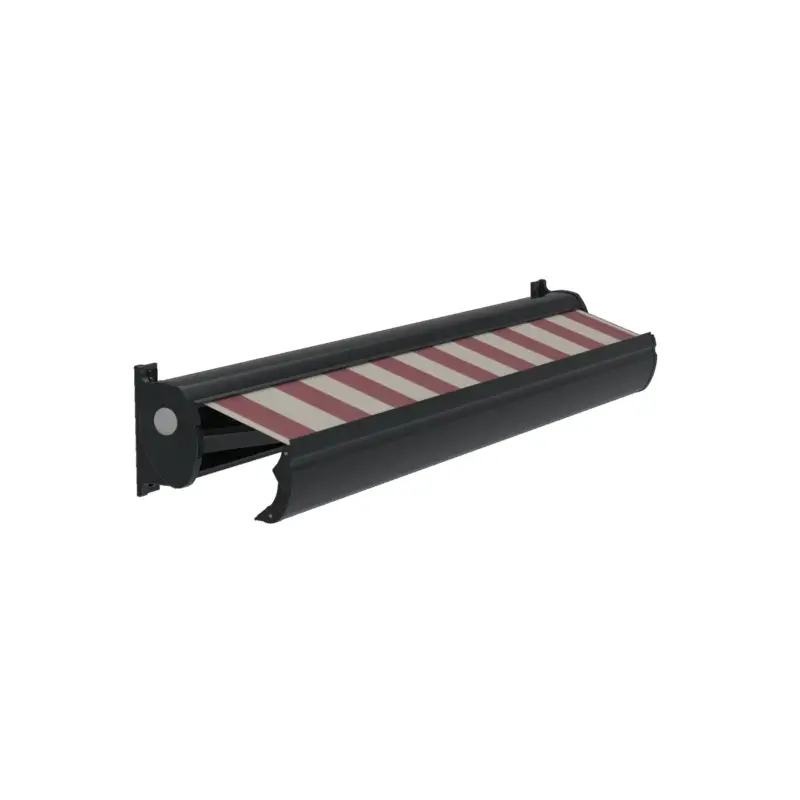 Alleen Vandaag Optima Knikarmscherm TS - Aluminium - RAL7016 Rood Doek D509 - Handbediend - 300x28x17cm