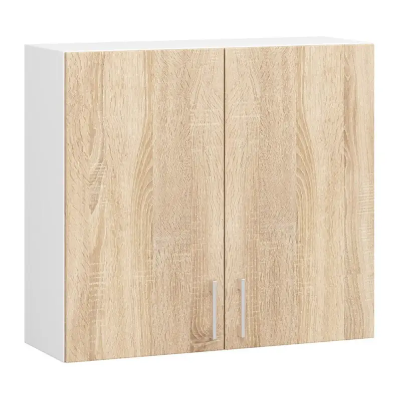 Akord Hangende Keukenkast Lima Wit/eiken Sonoma 80x31x72 Authentiek