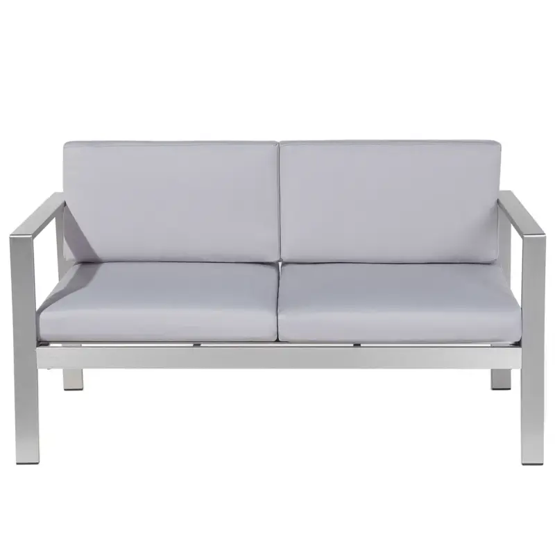 Beliani Tuinbank Met Zitkussen Salerno Grijs 70x142x80 Cm Exclusieve Aanbieding