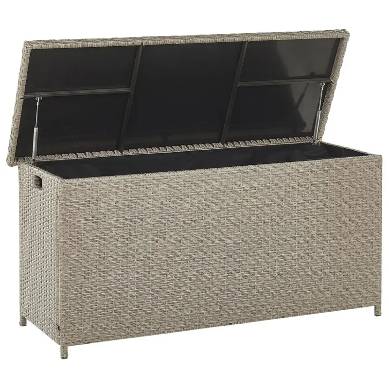 Beliani Kussenbox Modena Natuurlijk Grijs Beige Zwart 46x126x63 Cm Weekendaanbieding