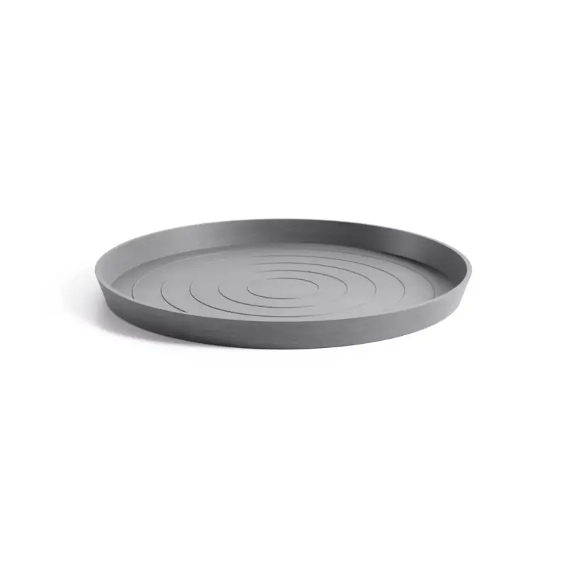 Actieprijs Ecopots Saucer Round - Grey - Ø58,7 x H4,5 cm - Ronde grijze onderschotel met waterreservoir