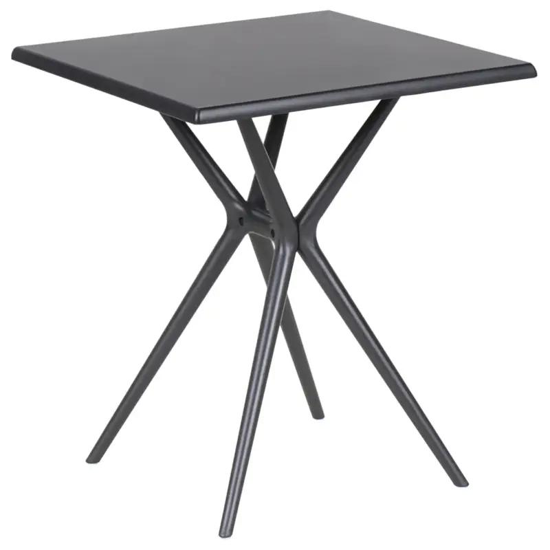 Voordeelprijs Beliani Tuin Eettafel Piave Zwart 70x70x77 Cm