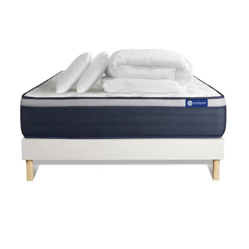 Actisom - Pack Matras + Boxspring Actilatex Max - 26 Cm - Latex & Traagschuim - 140x190 Cm Budget
