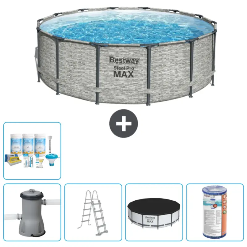 Bestway Rond Steel Pro MAX Zwembad - 427 x 122 cm - Inclusief Accessoires CB29 Bulkbestelling