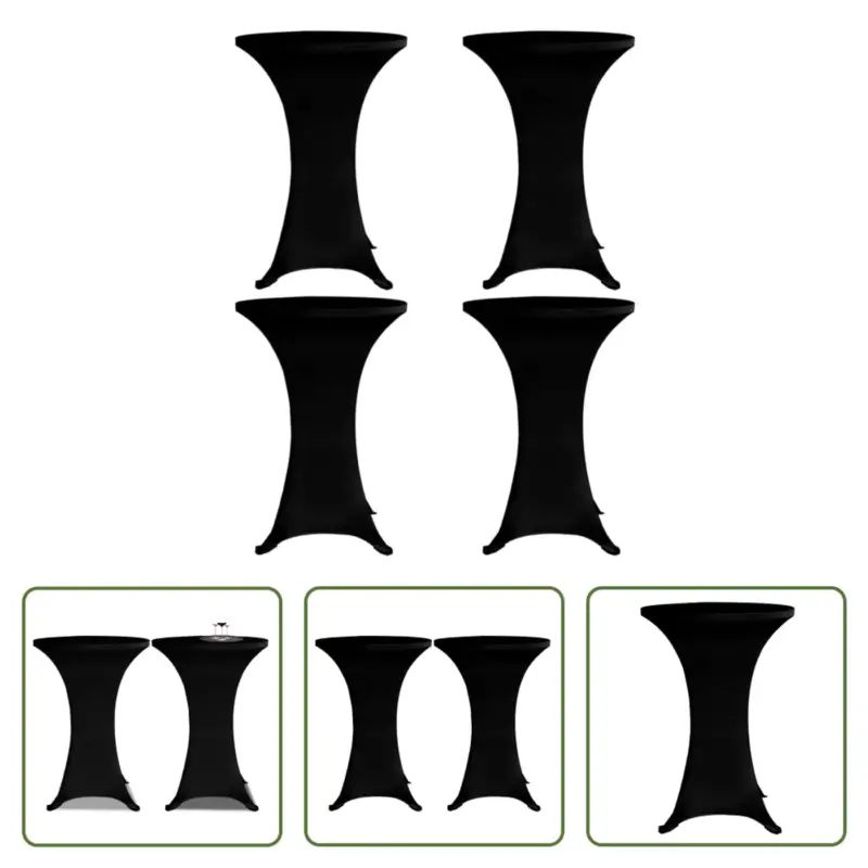 vidaXL Stretch Statafelhoes - zwart - geschikt voor tafels tot 120 cm Actieprijs