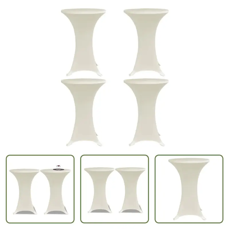 vidaXL Statafelhoes Stretch - Crème - Geschikt tot 120 cm - Set van 4 Betaalbaar