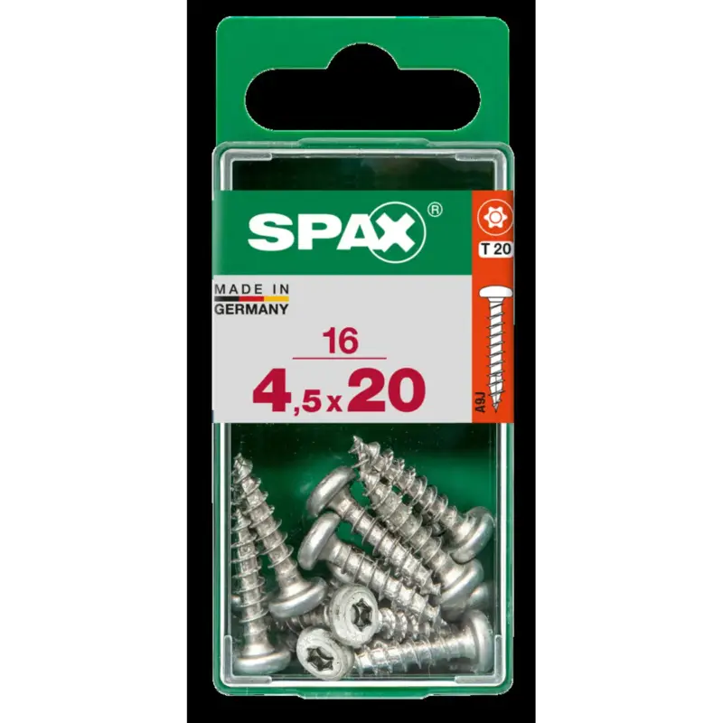 Ambachtelijk Spax Universele Schroef Staal Ronde Kop Torx T20 - 4,5x20mm - 16 stuks
