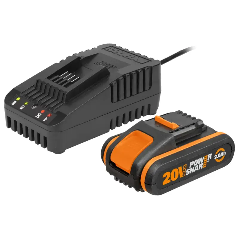 Worx Kit Batterij + Lader 20V WA3601 - Lithium-Ion - 20V MAX - 2,0Ah - voor elektrisch gereedschap Ambachtelijk