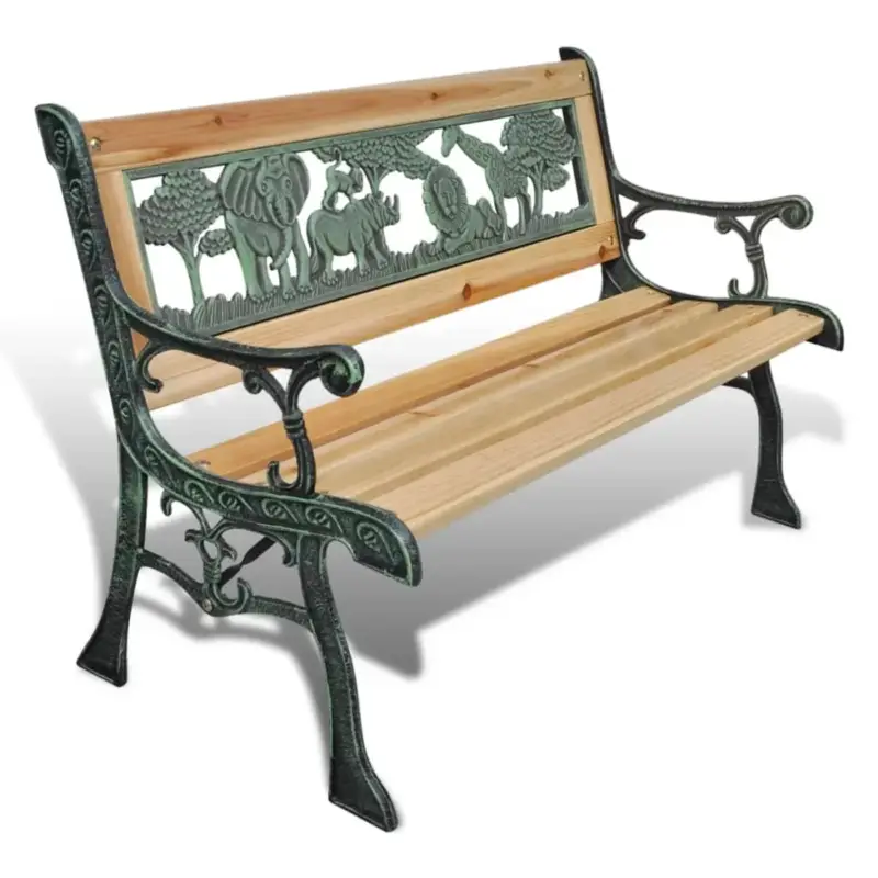 Voordeelprijs Vidaxl - Tuinbank - Dierenpatroon - Hout/staal - Brons - 84x37x50 Cm