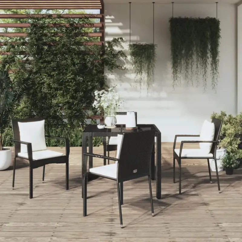 vidaXL 5-delige Tuinset - Rattan met Kussens - Tuinset - Buitenkamer Direct Beschikbaar