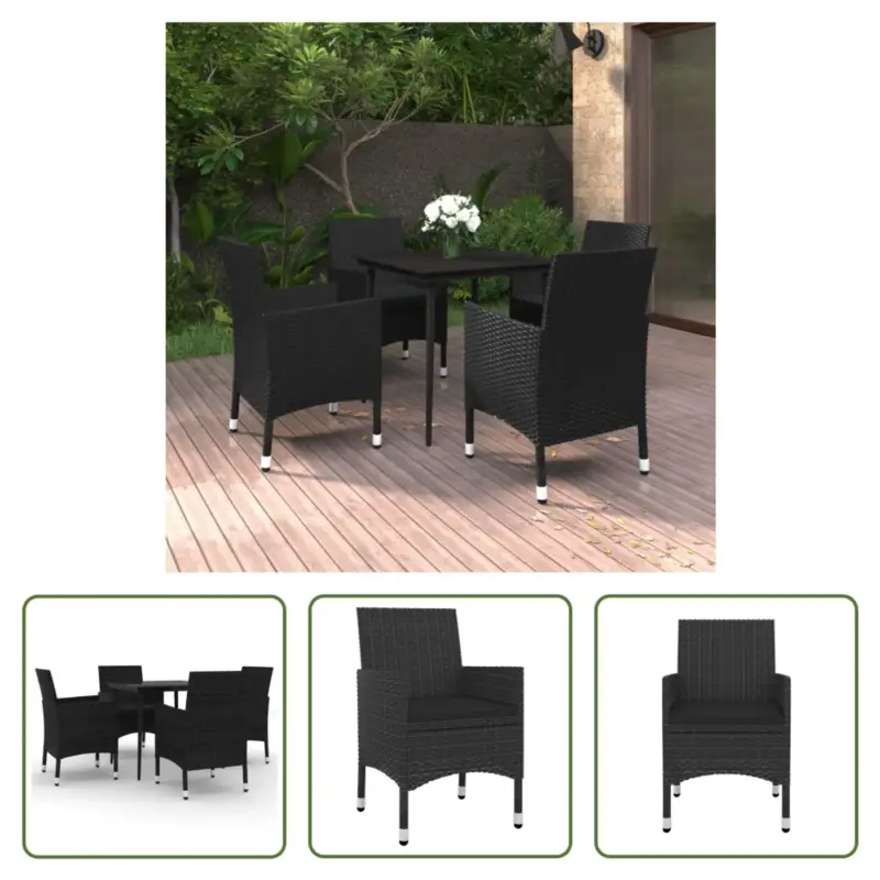 vidaXL Eethoek Modern - Zwart - 80x80x74 cm - Weerbestendig Voordeelprijs