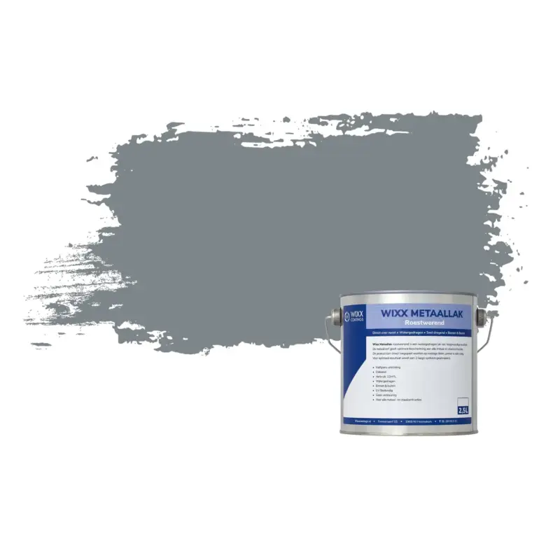 Wixx Aqua Metaallak Roestwerend - Ral 7046 - Telegrijs 2 - 2,5l Seizoensaanbieding