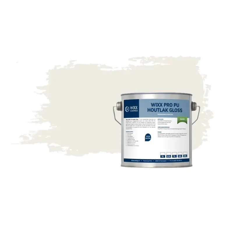 Wixx Pro Pu Houtlak Gloss - Ral 9010 - Zuiver Wit - 1l Luxe